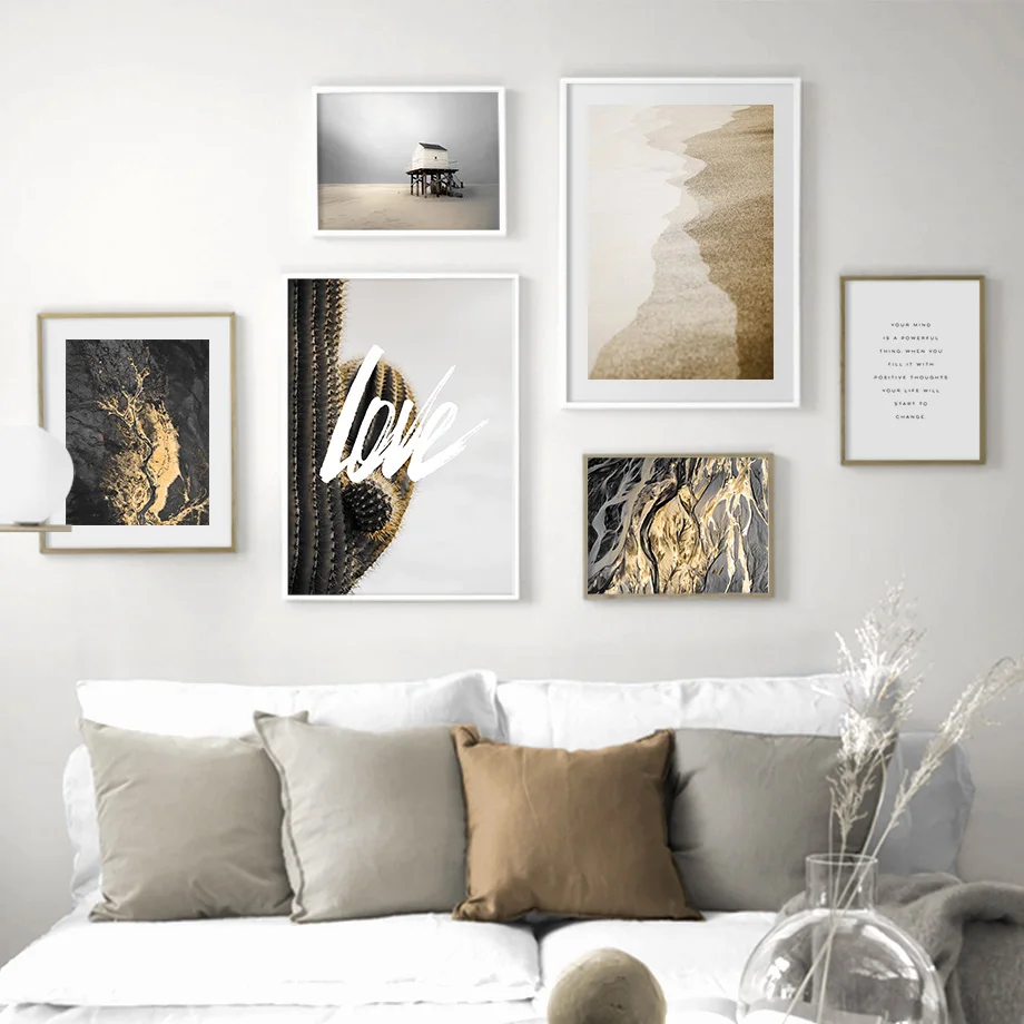 

Cactus sand simple luxury Quote HD Wall Art Canvas Painting Nordic Posters And Prints Wall Pictures For Living Room Decor