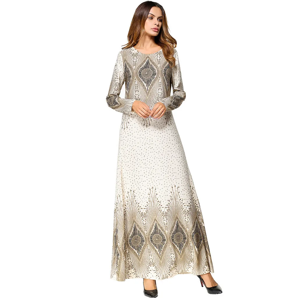 Элегантное осеннее платье женское длинное большого размера Осенние вечерние