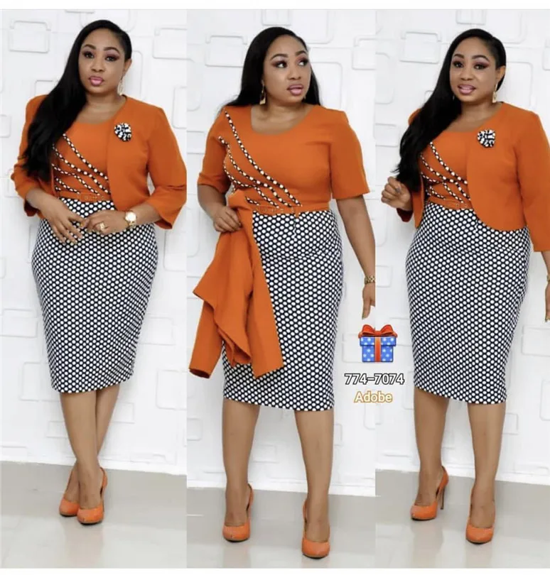 Женское платье в африканском стиле горошек дизайнерское размера плюс