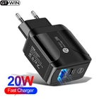 GTWIN 2 порта QC3.0 PD USB быстрое зарядное устройство EUUSUK Разъем для Samsung Galaxy S10 Lite телефон смарт зарядная станция мобильное зарядное устройство