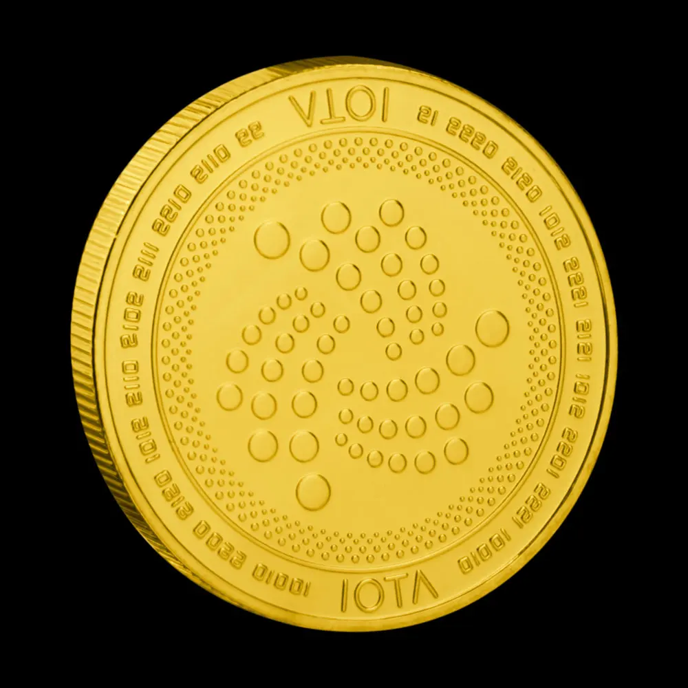 Криптовалюты IOTA 40 мм криптовалюты позолоченные монеты сувениры и бриллиантовые