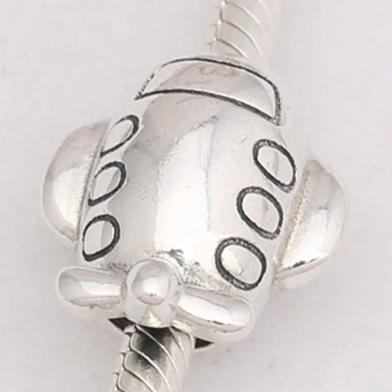 

100% 925 Sterling Silver Bead Lovely Little Airplane Beads Fit Pandora Women Bracelet & Necklace Diy Jewelry