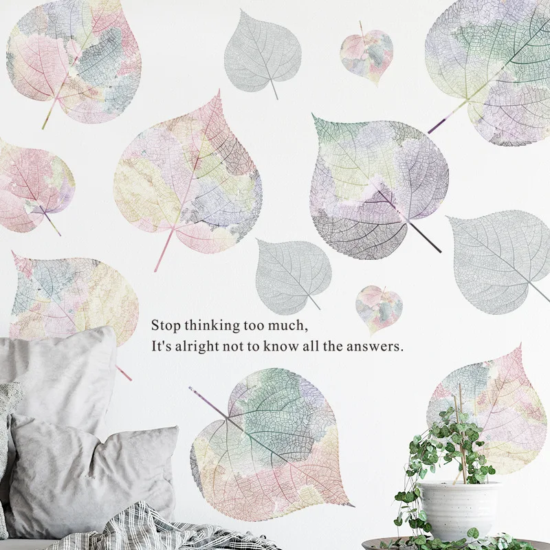 

Self-adhesive Fantasy Leaves Wall Stickers for Living room Bedroom TV Sofa Background Removable DIY Wall Decals Home Decor