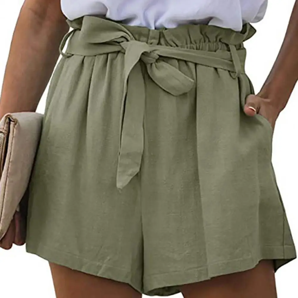 

60%HOTShorts Solid Color Lacework Female Women A Line Wide Leg Shorts for Work