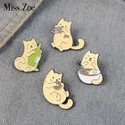 Эмалированные булавки для кошек и рыб, пища для кошек, пончиков, лапши, значок, милые пуговицы, аксессуары, подарки для любимых животных, кошек