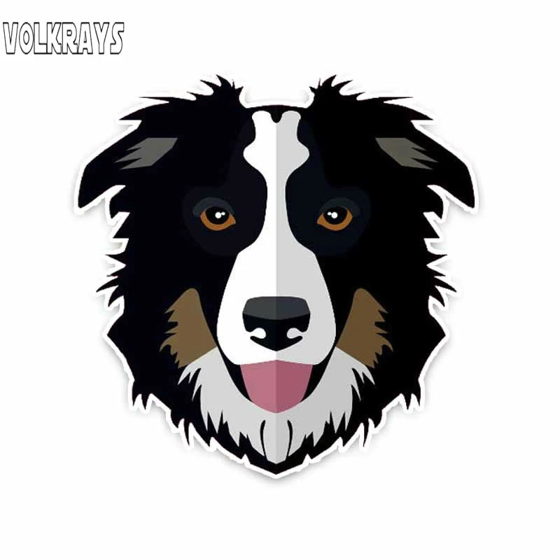 Volkrays Реалистичная Автомобильная наклейка Border Collie Dog аксессуары светоотражающая