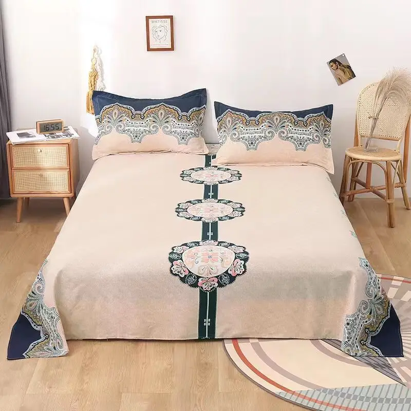 

2021 Thickened Cotton Nordic minimalist style New bed sheet With print bedding Set fitted bed sheet
