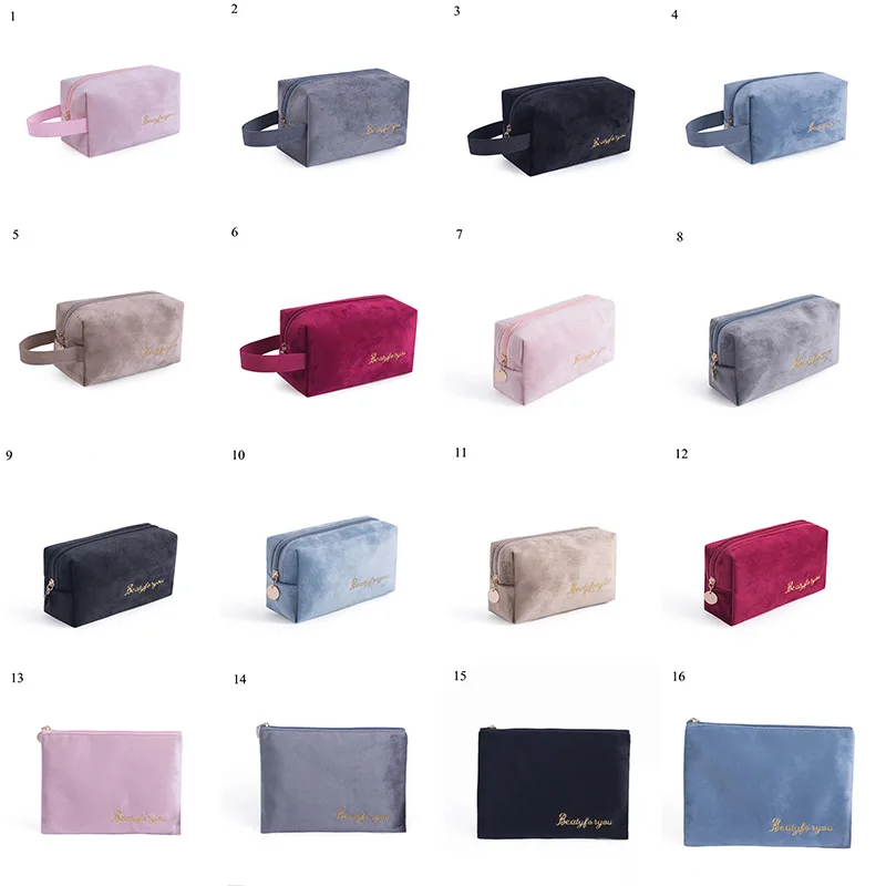 

Дорожная косметичка, Женская фланелевая косметичка для туалетных принадлежностей, Женская однотонная косметичка для хранения, фланелевая ...