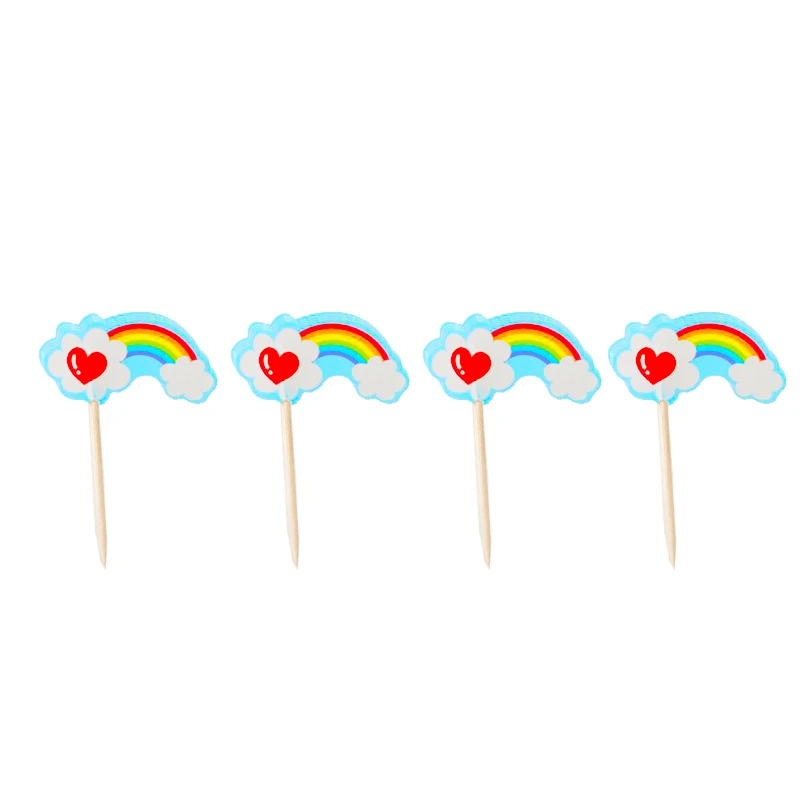 24pcs rainbow Topper Радужная тема посуда для вечеринки в честь Дня рождения одноразовые тарелки чашки рождественские цветные чашки тарелки для вечеринок деко вечерние принадлежности - Цвет: 24pcs rainbow Topper