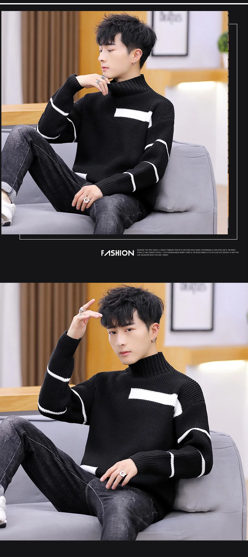 Winter High Neck Thick Warm Sweater Men Turtleneck Brand Mens Sweaters Slim Fit Pullover Men Knitwear Male clothes
