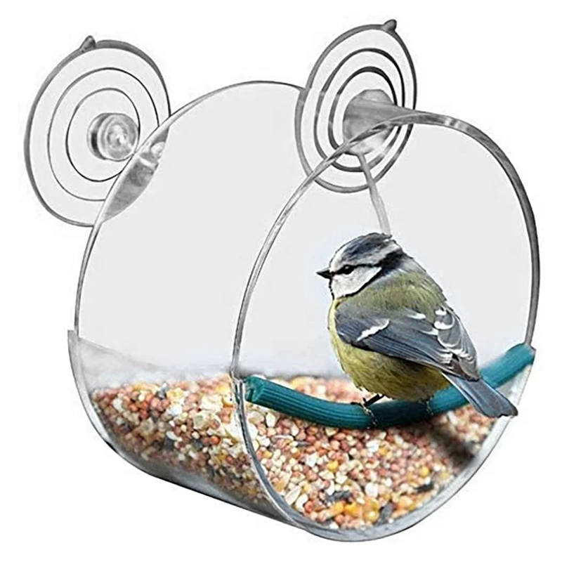 

Window Bird Feeder Transparent Acrylic Bird Feeder Easy to Clean Bird Watching Gifts for Up-Close, Indoor Bird Watching