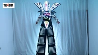 traje led robot costume clothes stilt walking luminous suit jacket chest display helmet laser gloves