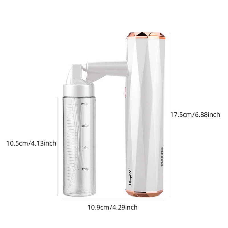 

CkeyiN Nano Oxygen Injection Facial Sprayer High Pressure Air Compressor Face Moisturizing Airbrush Steamer Nano Mist Toning Spa