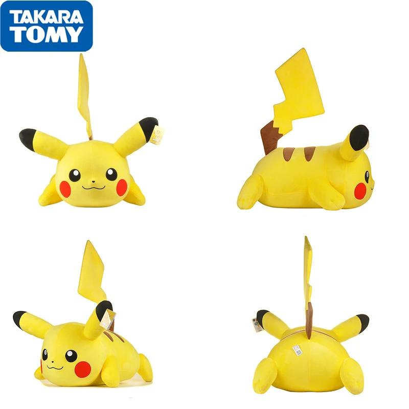 Покемон оригинальная милая кукла Аниме Пикачу положение лежа 20 см/30 см мягкая