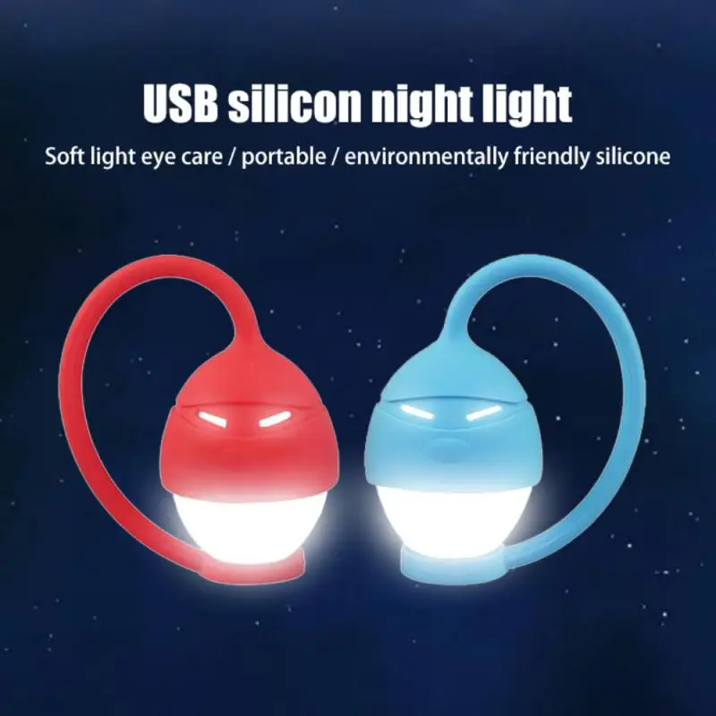 Портативный Силиконовый светильник с USB-зарядкой прикроватная лампа для спальни