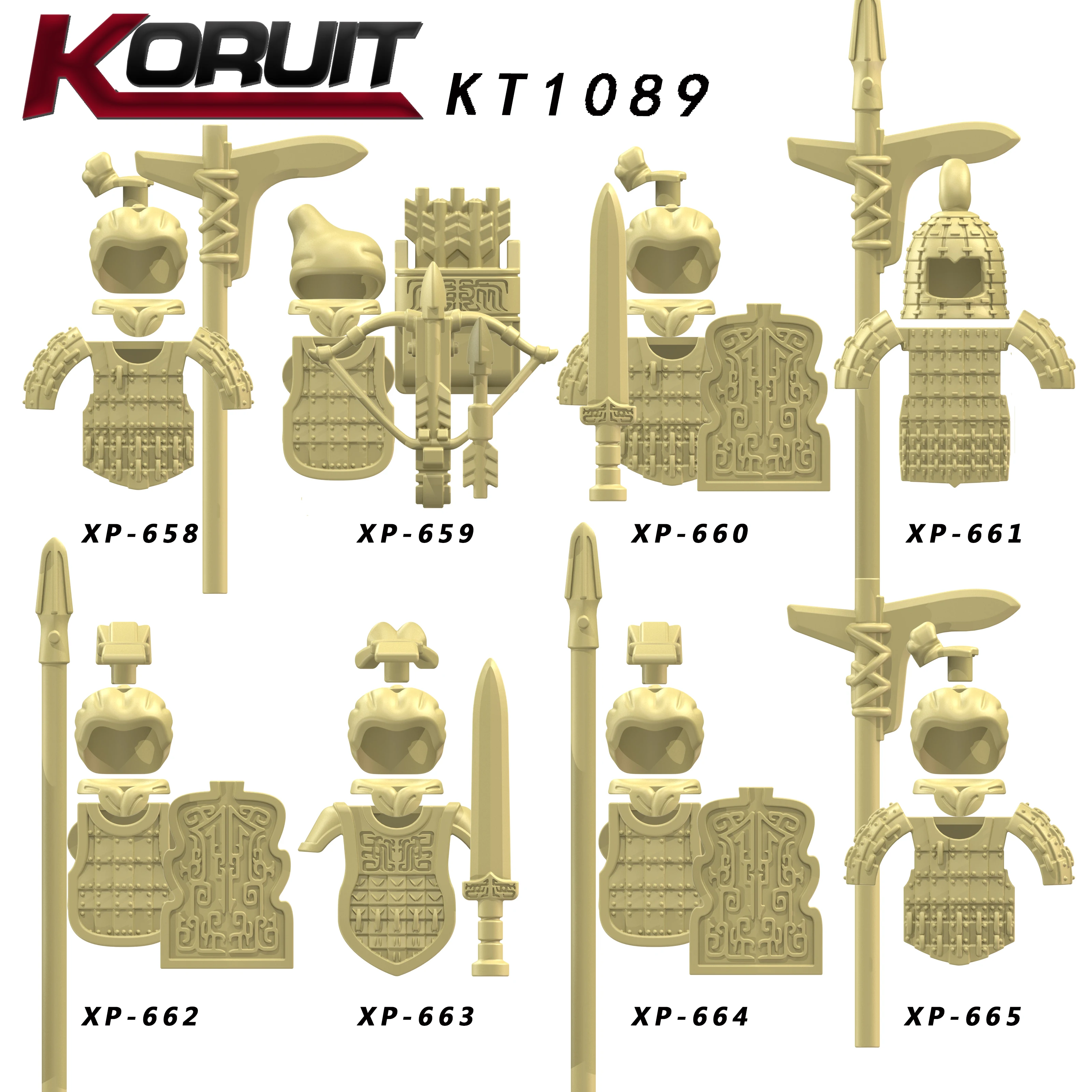 KT1089 Terra-cotta воины и лошади Мумия миниатюрные армейские строительные блоки