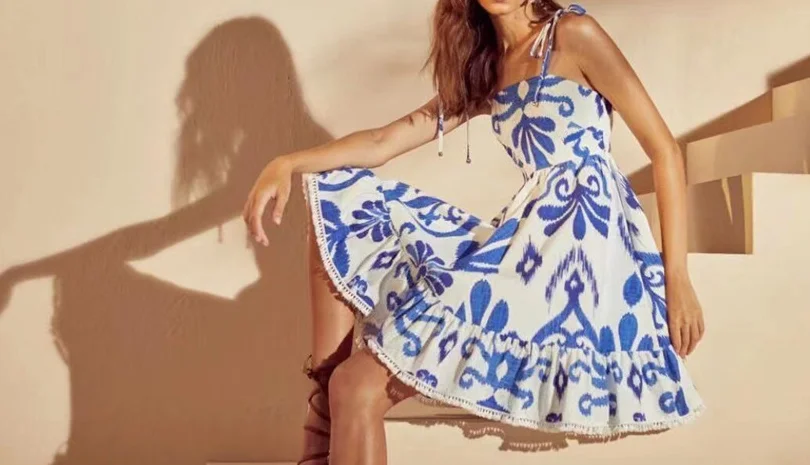

Top Quality Summer Dress Elegant Fashion Summer Dresses Blue Halter Dresses Vintage Dress Strap