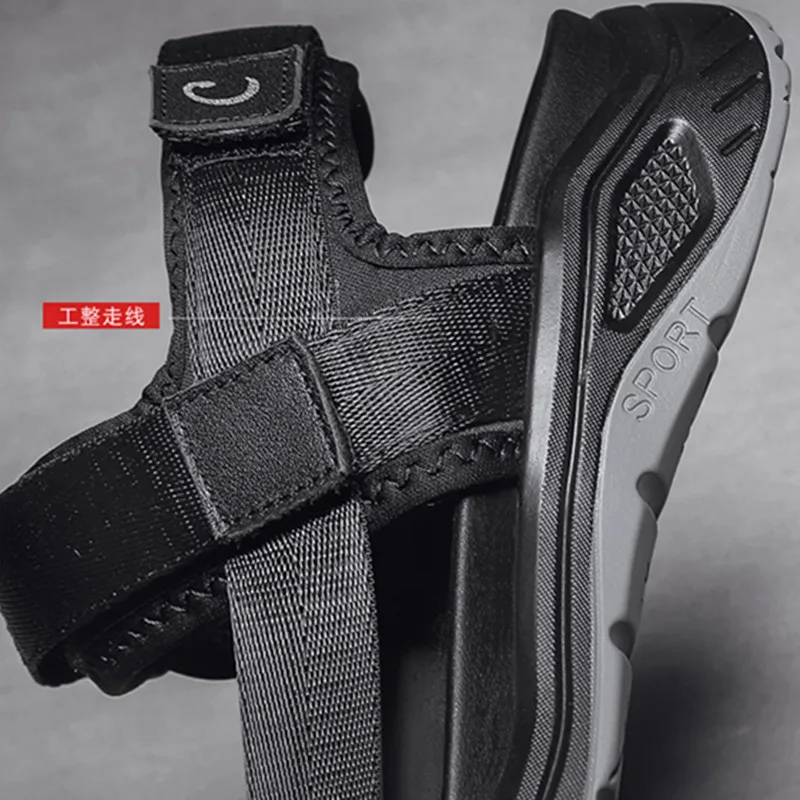 

2021 Summer Big Size Mens Basic Sandals Outdoor Rubber Non-slip Breathable Beach Shoes Fashion Trendy Concise Youth Flat Sandals