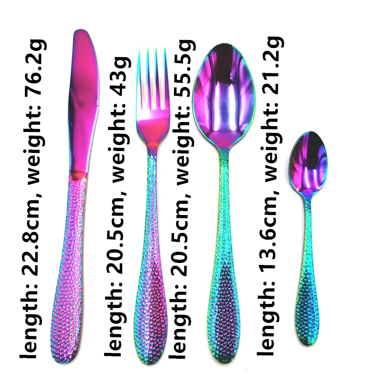 Набор радужных столовых приборов из нержавеющей стали 18/10 комплект 24 предметов