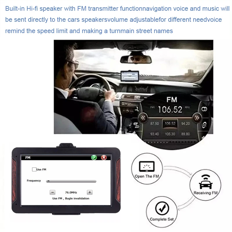Anfilite 7-дюймовый емкостный экран автомобильный GPS-навигатор для кемпинга 256 м 8 Гб