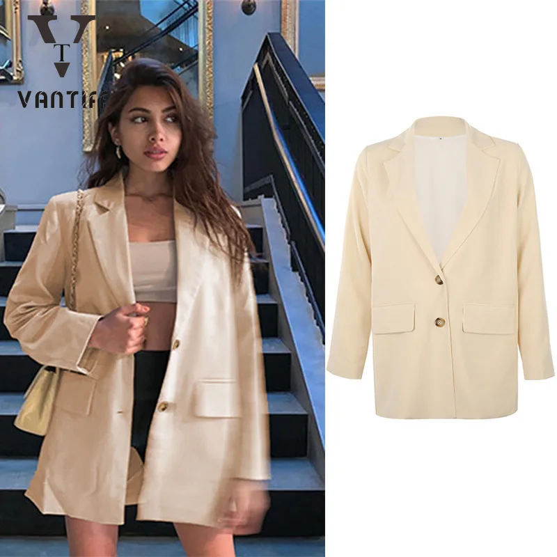 

Fashion 2020 Women Suit Jacket Women Autumn/winter New Loose Casual Medium - Length Small Suit Blouse for Female Streetwear
