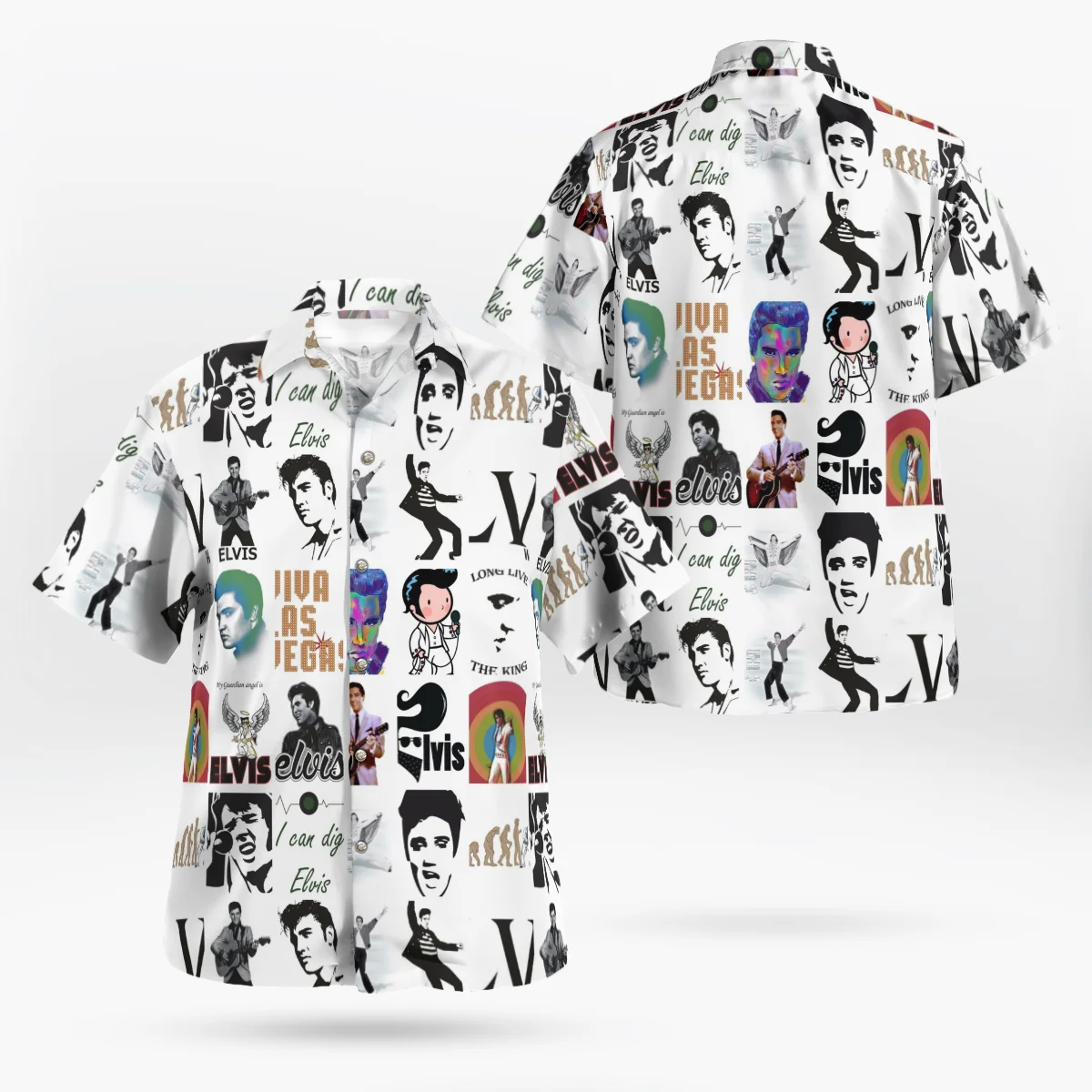 

The King Elvis Presley 3D Beach Hawaiian 2021 Summer Shirt Short Sleeve Shirt Streetwear Oversized Camisa Social Chemise Homme-8