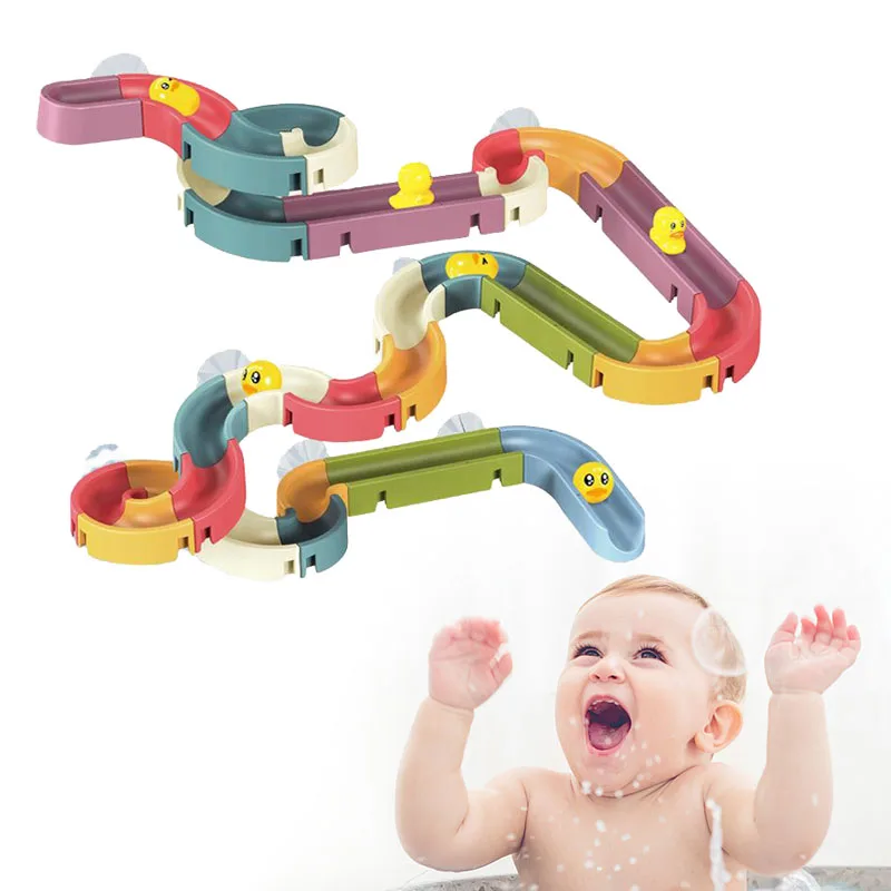 Детские игрушки для ванной сделай сам гоночная трасса с мраморным рисунком утка