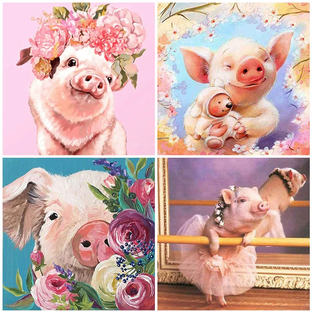 

DUTEY 5D DIY Diamond Painting Cartoon Animal Pig Mosaic Cross Stitch Picture With Rhinestones Handmade Art Gift Home Decoration