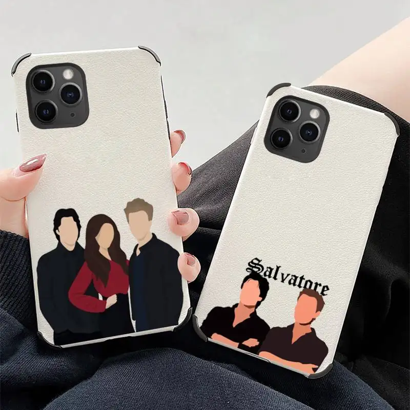 

the Vampire Diaries Phone Case Lambskin Leather For iphone 12 11 8 7 6 XR X XS PLUS MINI PLUS PRO MAX Shockproof