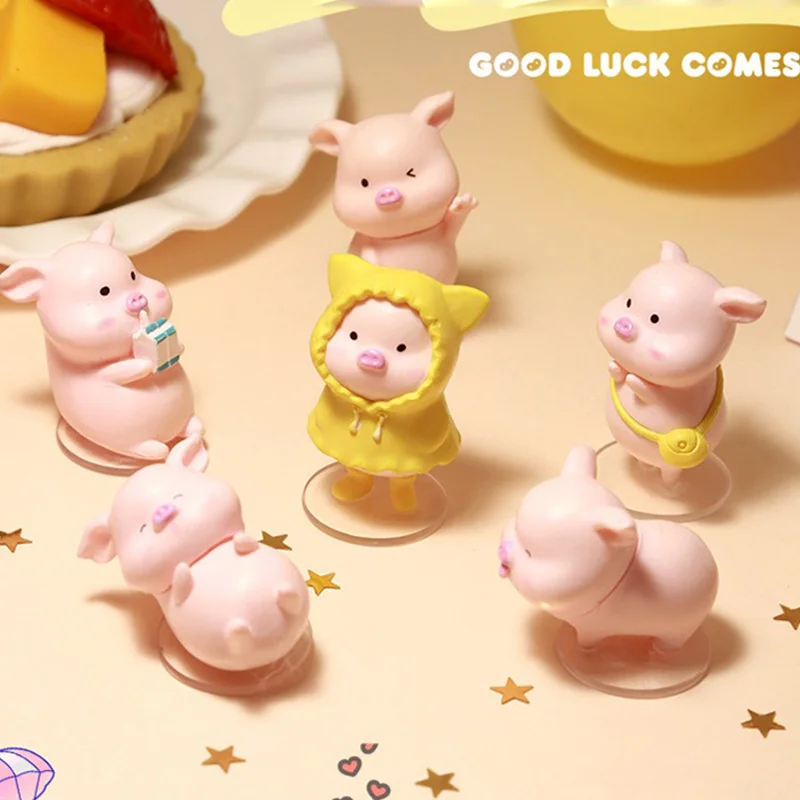 

W&G Cute Little Piggy 6pcs/set Decoration Cute little Ornaments Girl Piggy Birthday Gift Desktop Desk Happiness Small Objects