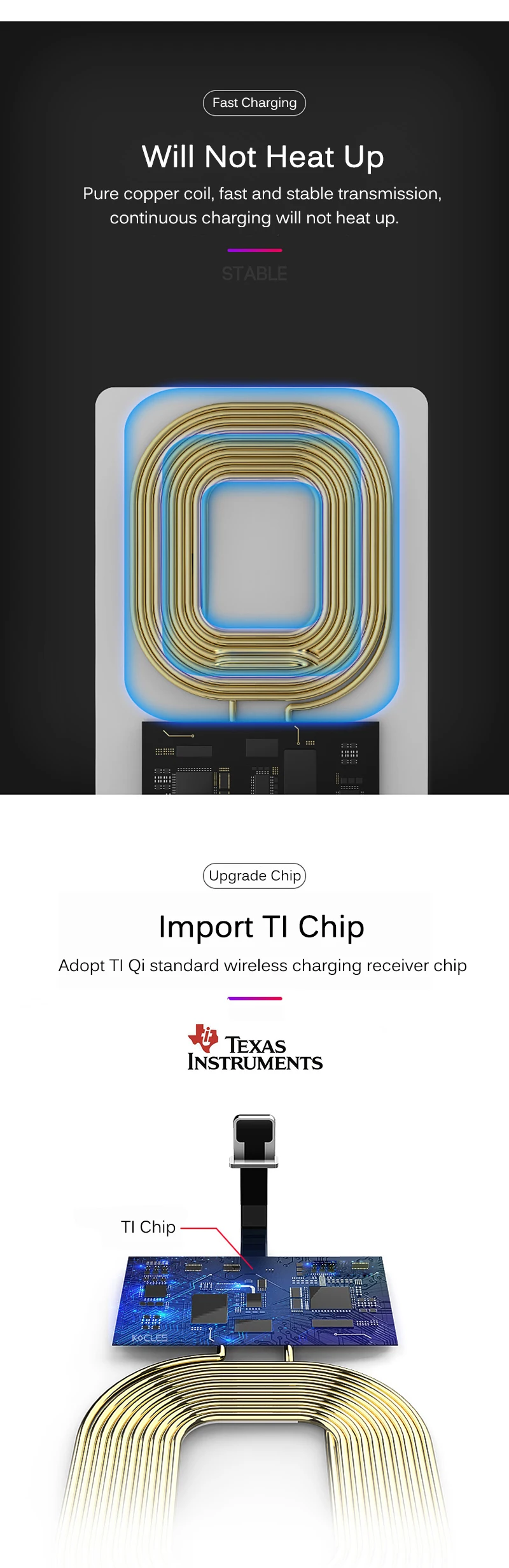 Qi беспроводной зарядный приемник для iPhone 7 6s Plus 5s Micro usb type C универсальное Быстрое беспроводное зарядное устройство для samsung huawei Xiaomi