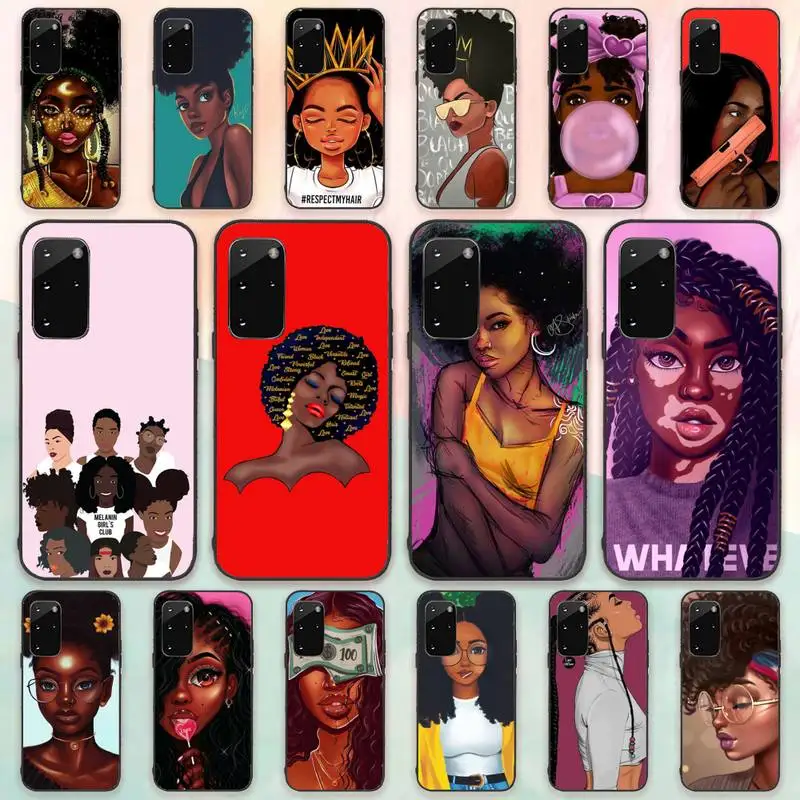 

Black girl Phone Case For Samsung S21 S30 Plus ultra 5G M11 A50 A51 A71 A20S