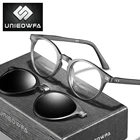 Мужские и женские очки для близорукости, винтажные поляризационные солнцезащитные очки в круглой оправе с магнитной застежкой в стиле ретро