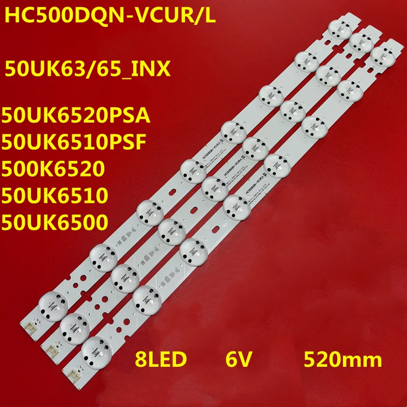 

15pcs/lot LED Backlight Strip for LG 50UK6520PSA 50UK6520 50UK6510PSF 50UK6510 50UK6500 50UK6470 HC500DQN-VCUR/L 50UK63/65_INX