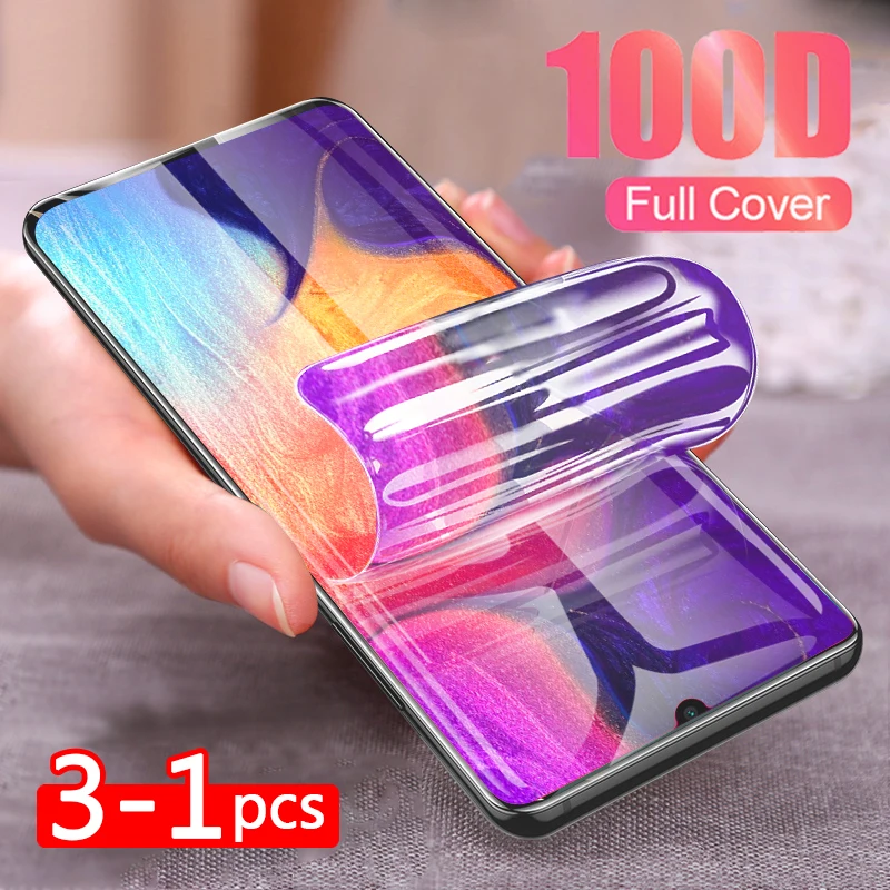 

3-1 Pcs 100D Full Hydrogel Film For Samsung Galaxy S9 S10 S8 Plus S10 E Note 8 9 10 Pro S7 EDGE Soft Screen Protector Not Glass