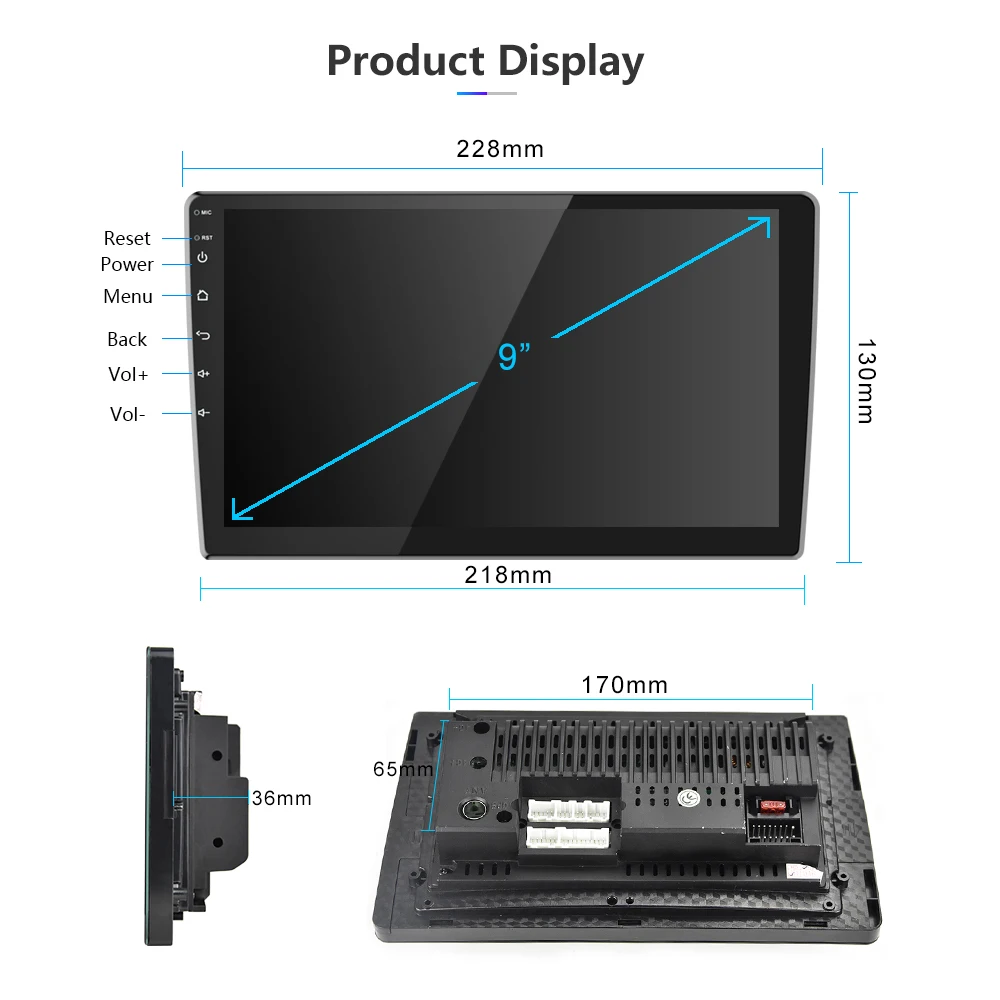 Camecho 2.5D 9 ''HD автомобильное радио Авторадио MP5 Bluetooth Сенсорный экран