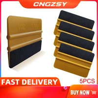 5pcs gold suede squeegee vinyl car wrap no scratch install scraper window film tint car accessories wrapping tool a62f