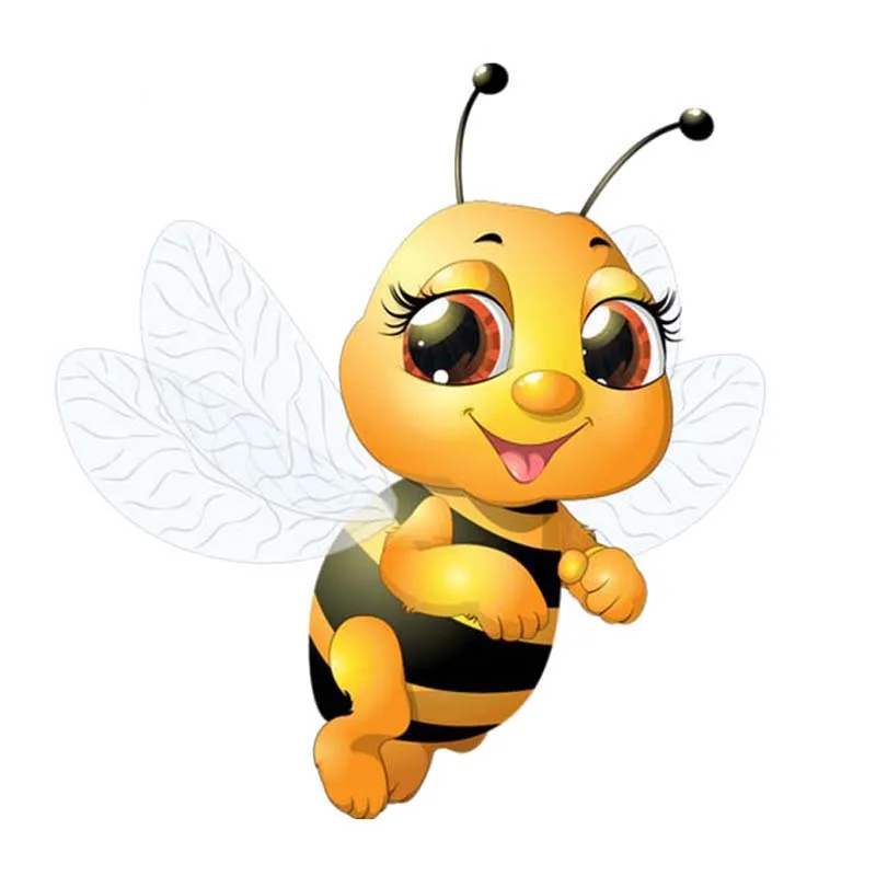 

13.4CM*14.3CM A Bee Flying In The Air PVC Car Sticker Decal Modelling sticker