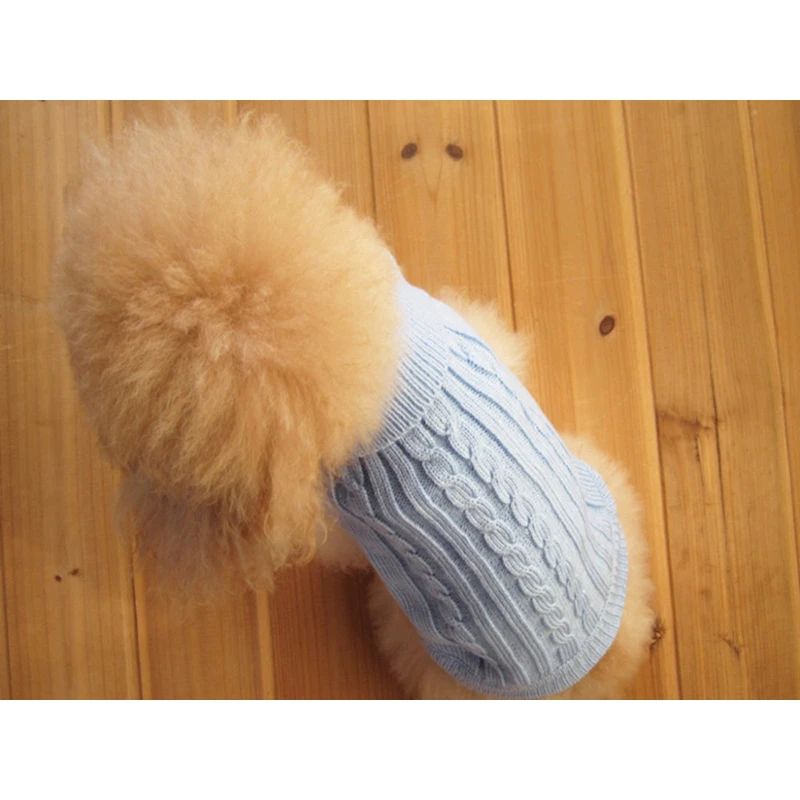 Дешевая теплая зимняя одежда для собак удобный вязаный свитер домашних животных