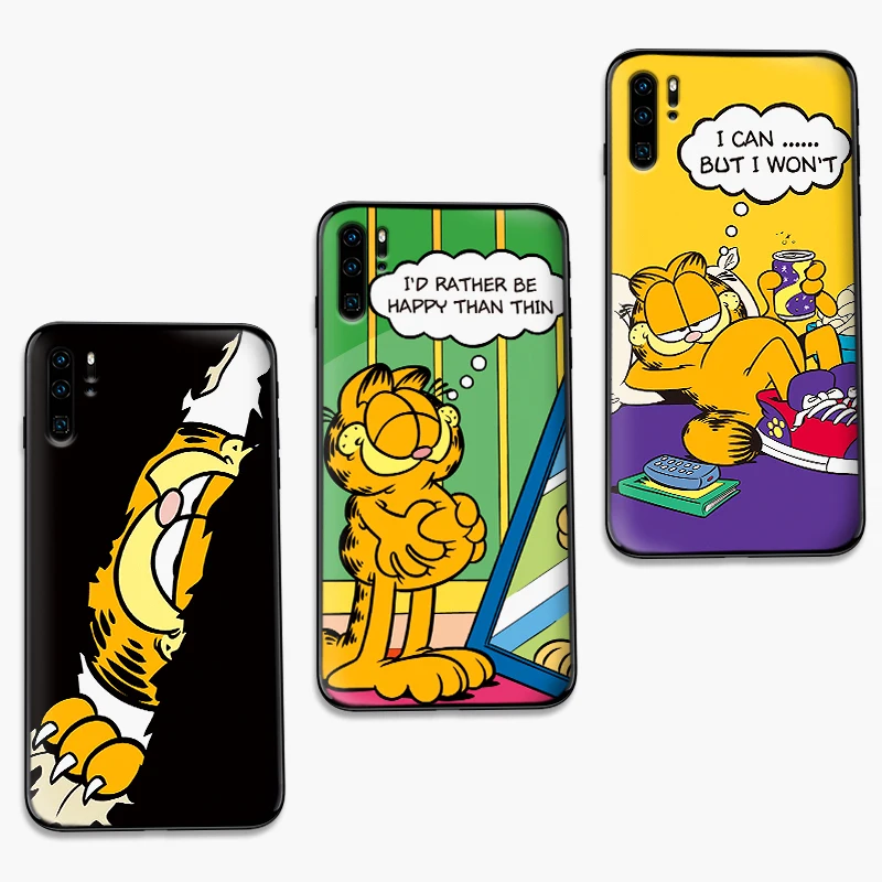 Для huawei P8 P9 P10 Lite Mini P20 P30 Pro Garfield lazzy cat Силиконовый ТПУ защитный чехол для телефона