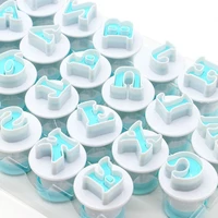 26 letter case alphabet number fondant cake biscuit baking mould cookie cutters and stamps