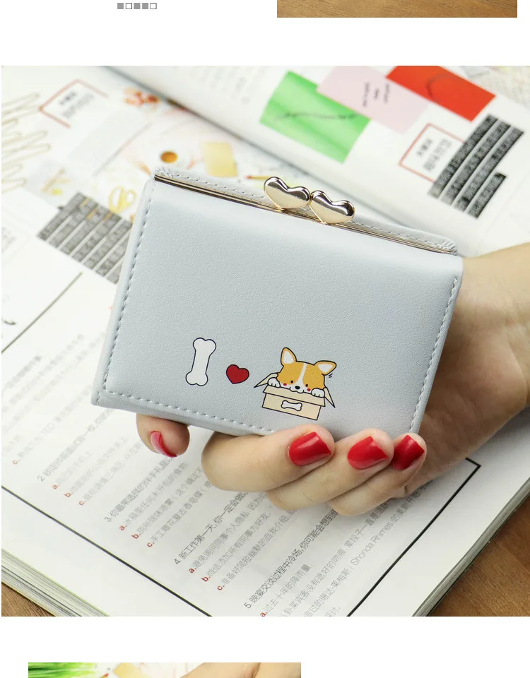 Женские кошельки женские короткие новые студенческие корейские милые персональные многофункциональные маленькие кошельки простой кошелек