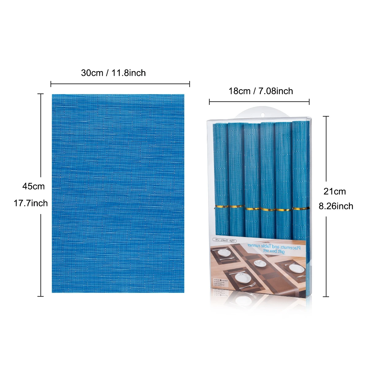 

Placemats PVC Set of 6 Material Classic Coffee Mats Dining Table Mat for Kitchen Dinner Par