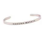 Браслеты из нержавеющей стали Hakuna Matata e f g h 4 мм, браслеты с мантрой для мужчин, женщин и мужчин, позитивное вдохновляющее цитата