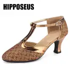 Туфли женские для бальных танцев, обувь для девочек, латинские танцы, низкий каблук 3,55,56,5 см, Современная танцевальная обувь