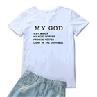 Футболка женская с круглым вырезом и надписью My God Way Maker Miracle