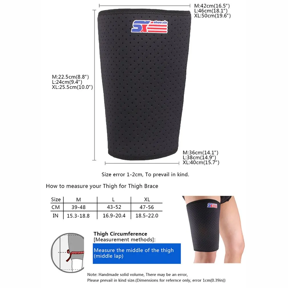 

SX650 Sports Badminton Elastic Stretchy Thigh Brace Support Strap Belt Band Pad Black Rehabilitation After Injury
