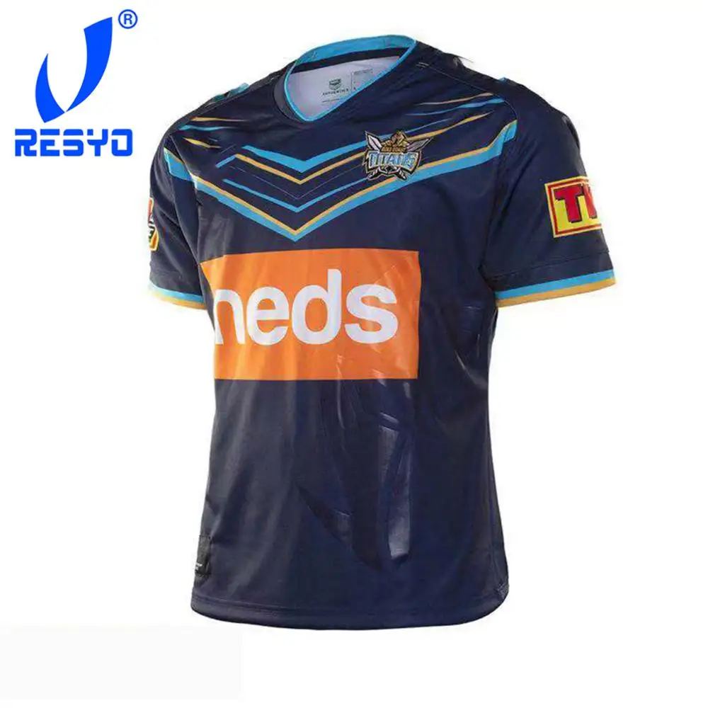 

2019 Gold Coast Titans мужская Реплика Home Jersey Регби Спортивная рубашка S-3XL