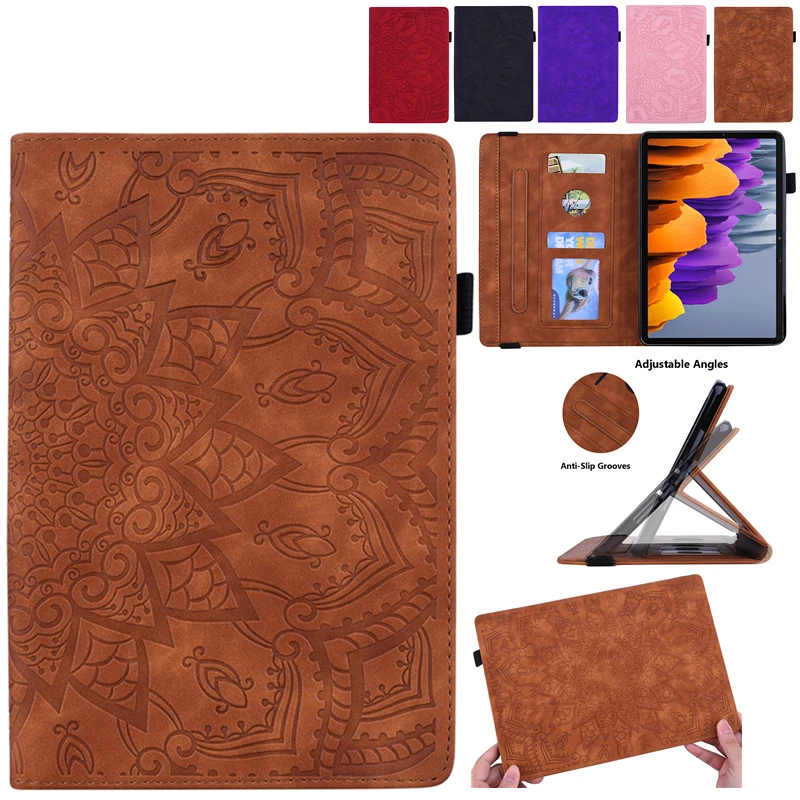 

For Samsung Galaxy Tab S7 Plus 2020 12.4 inch Case SM-T970 T976 Classic Flower Leather Cover For Samsung Tab S7+ 12.4 Cover Case