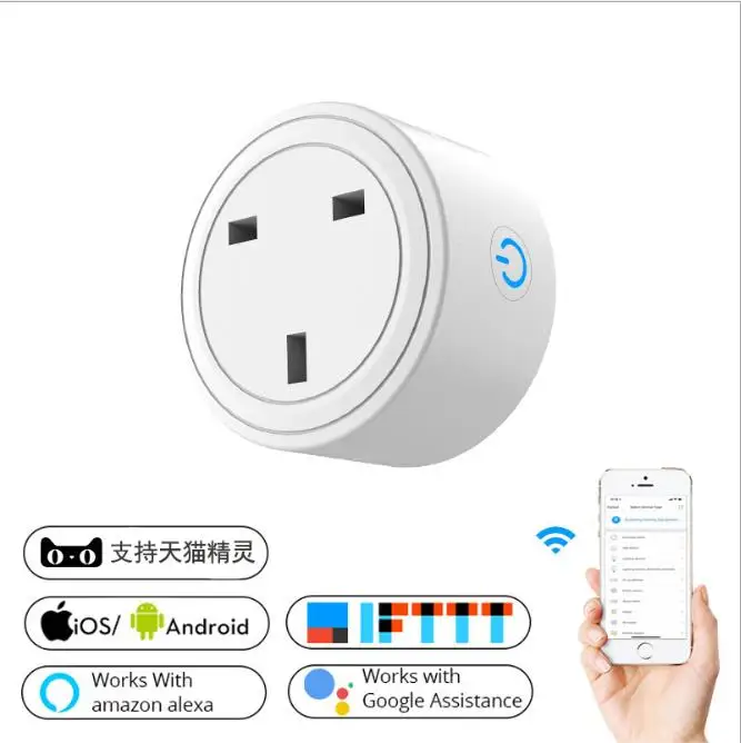 

UK Smart Plug Wifi Smart Socket Smart Life Plug Alexa adapter Wifi Smart Timer Pwork with Alexa Google Home Tuya Voice Control